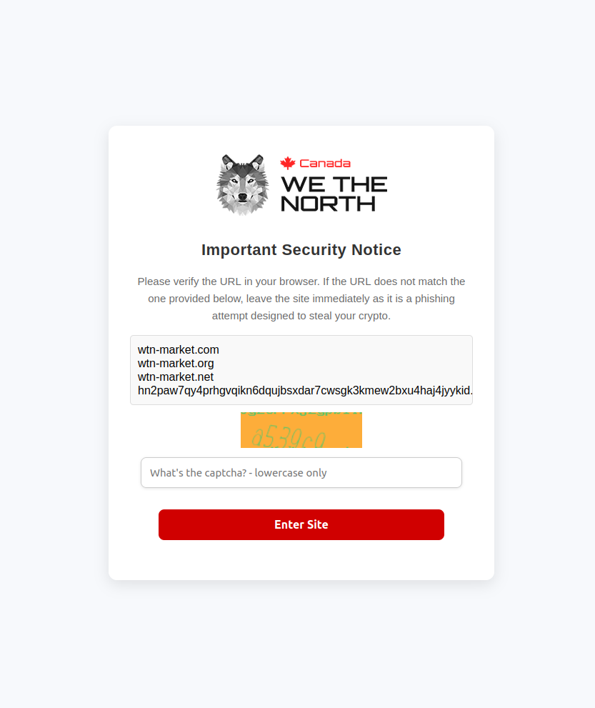 WeTheNorth CAPTCHA