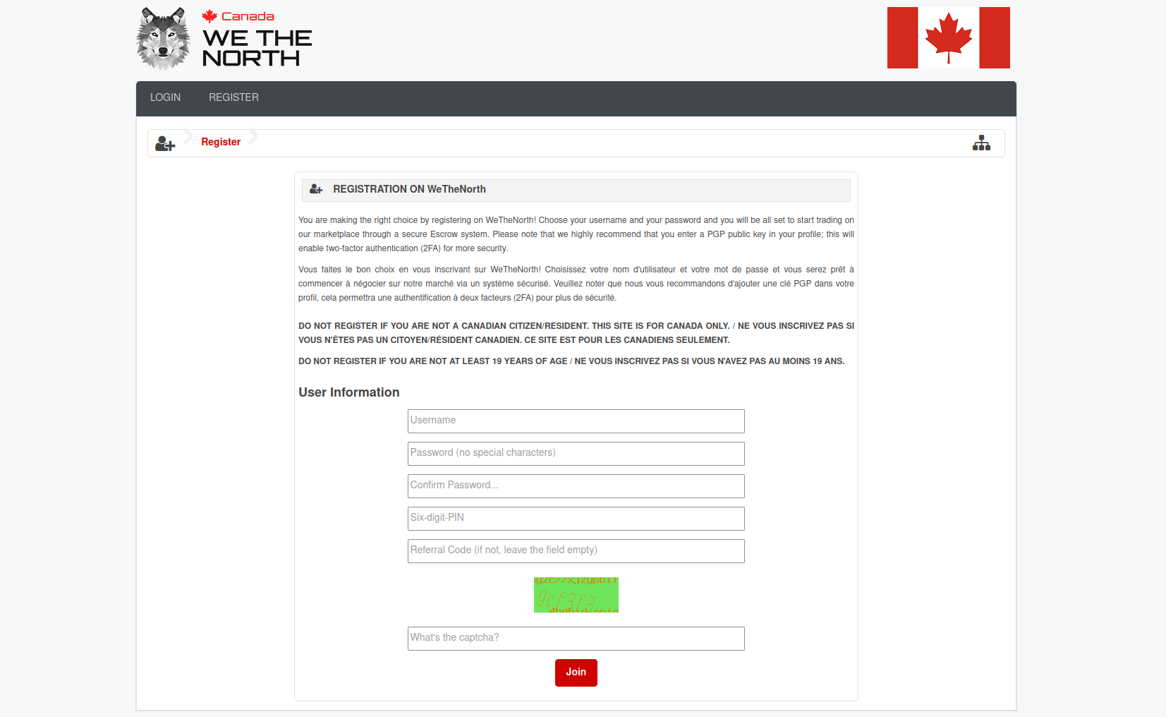 Registration Interface